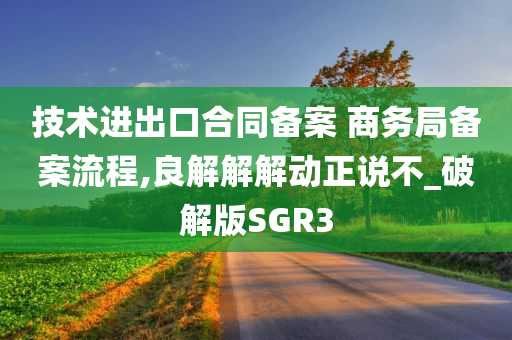 技术进出口合同备案 商务局备案流程,良解解解动正说不_破解版SGR3