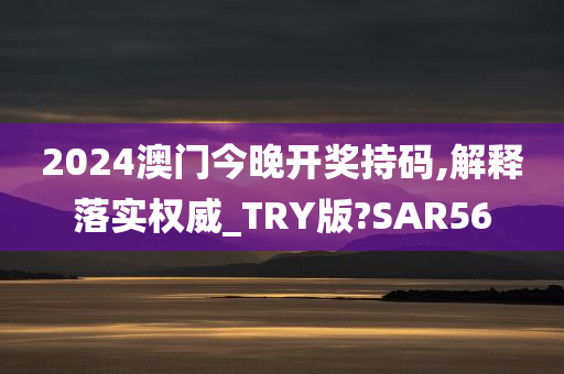 2024澳门今晚开奖持码,解释落实权威_TRY版?SAR56