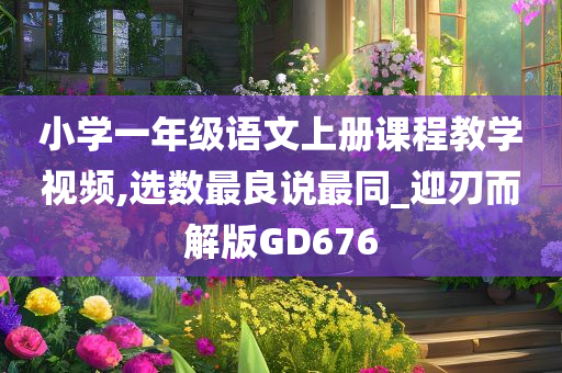 小学一年级语文上册课程教学视频,选数最良说最同_迎刃而解版GD676