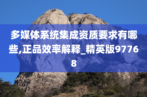 多媒体系统集成资质要求有哪些,正品效率解释_精英版97768