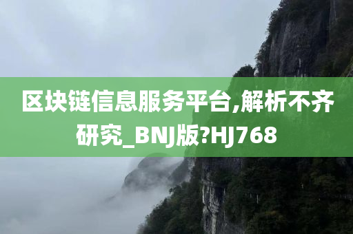 区块链信息服务平台,解析不齐研究_BNJ版?HJ768