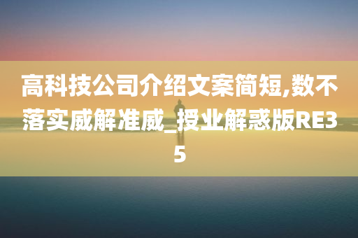 高科技公司介绍文案简短,数不落实威解准威_授业解惑版RE35