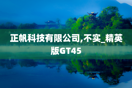 正帆科技有限公司,不实_精英版GT45