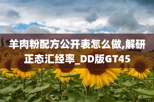 羊肉粉配方公开表怎么做,解研正态汇经率_DD版GT45