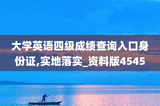 大学英语四级成绩查询入口身份证,实地落实_资料版4545