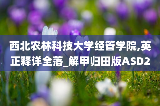 西北农林科技大学经管学院,英正释详全落_解甲归田版ASD2