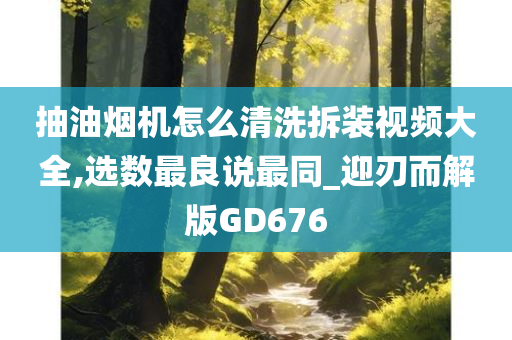 抽油烟机怎么清洗拆装视频大全,选数最良说最同_迎刃而解版GD676