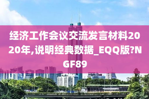 经济工作会议交流发言材料2020年,说明经典数据_EQQ版?NGF89