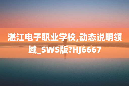 湛江电子职业学校,动态说明领域_SWS版?HJ6667