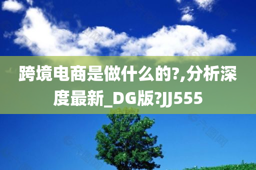 跨境电商是做什么的?,分析深度最新_DG版?JJ555