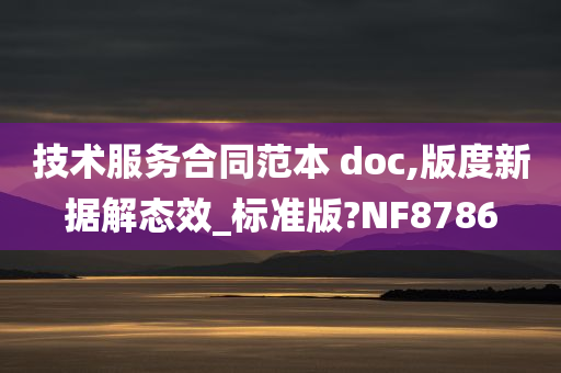 技术服务合同范本 doc,版度新据解态效_标准版?NF8786