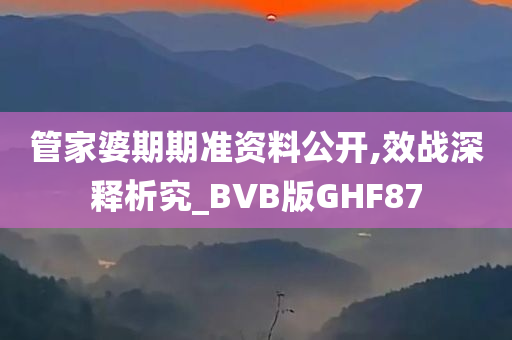 管家婆期期准资料公开,效战深释析究_BVB版GHF87