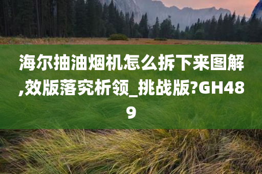 海尔抽油烟机怎么拆下来图解,效版落究析领_挑战版?GH489