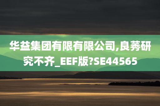 华益集团有限有限公司,良莠研究不齐_EEF版?SE44565