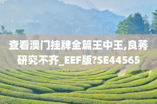 查看澳门挂牌全篇王中王,良莠研究不齐_EEF版?SE44565