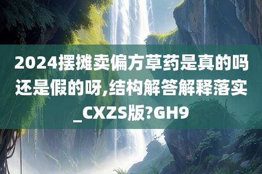 2024摆摊卖偏方草药是真的吗还是假的呀,结构解答解释落实_CXZS版?GH9