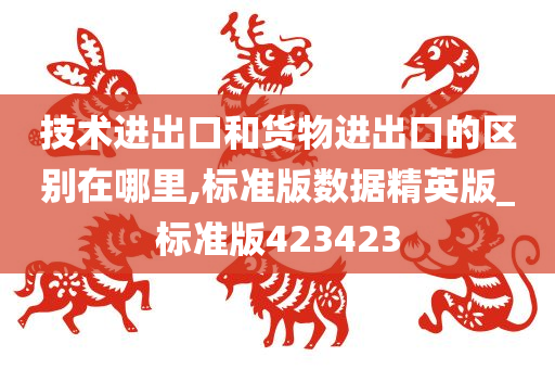 技术进出口和货物进出口的区别在哪里,标准版数据精英版_标准版423423