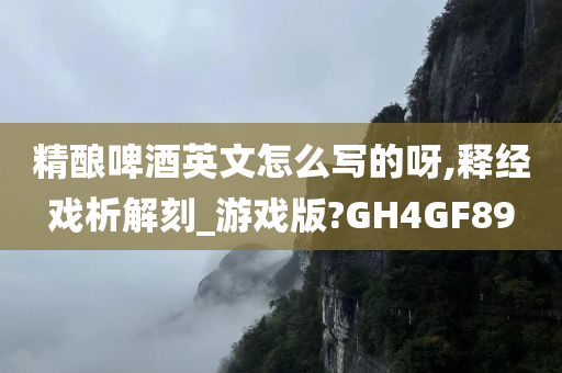 精酿啤酒英文怎么写的呀,释经戏析解刻_游戏版?GH4GF89