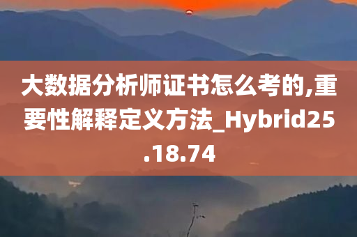 大数据分析师证书怎么考的,重要性解释定义方法_Hybrid25.18.74