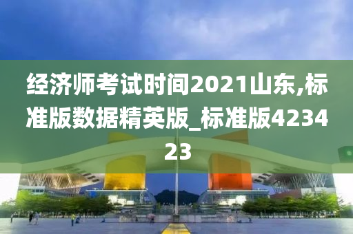 经济师考试时间2021山东,标准版数据精英版_标准版423423