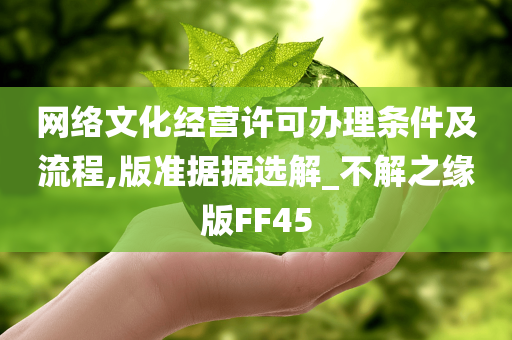 网络文化经营许可办理条件及流程,版准据据选解_不解之缘版FF45