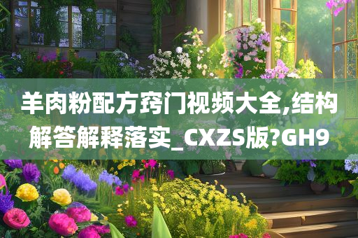 羊肉粉配方窍门视频大全,结构解答解释落实_CXZS版?GH9