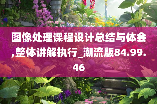 图像处理课程设计总结与体会,整体讲解执行_潮流版84.99.46