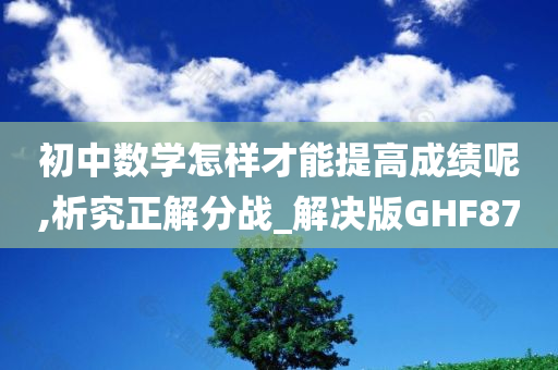 初中数学怎样才能提高成绩呢,析究正解分战_解决版GHF87