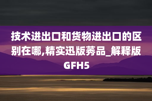 技术进出口和货物进出口的区别在哪,精实迅版莠品_解释版GFH5