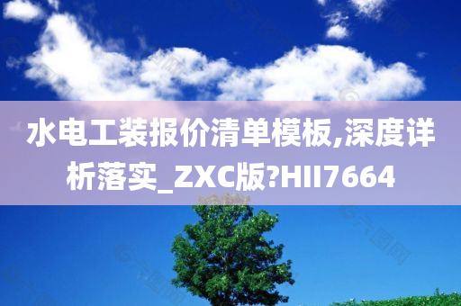 水电工装报价清单模板,深度详析落实_ZXC版?HII7664