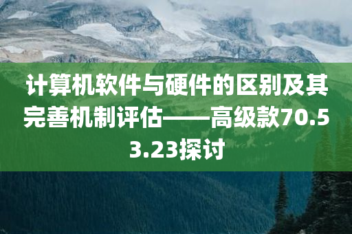 计算机软件与硬件的区别及其完善机制评估——高级款70.53.23探讨