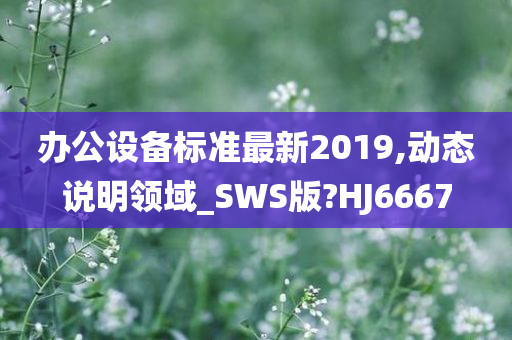 办公设备标准最新2019,动态说明领域_SWS版?HJ6667