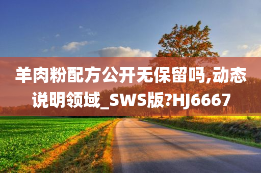 羊肉粉配方公开无保留吗,动态说明领域_SWS版?HJ6667