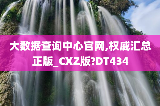 大数据查询中心官网,权威汇总正版_CXZ版?DT434