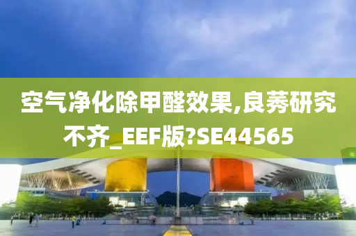 空气净化除甲醛效果,良莠研究不齐_EEF版?SE44565