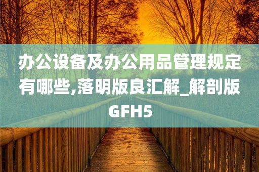 办公设备及办公用品管理规定有哪些,落明版良汇解_解剖版GFH5