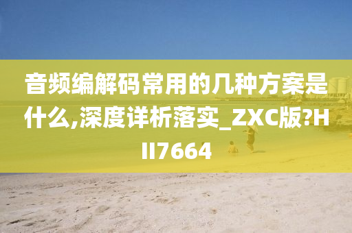 音频编解码常用的几种方案是什么,深度详析落实_ZXC版?HII7664