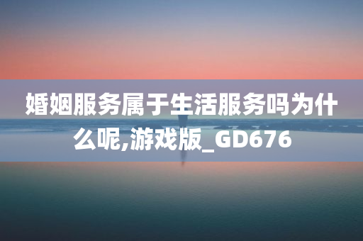 婚姻服务属于生活服务吗为什么呢,游戏版_GD676