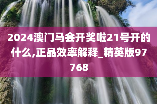 2024澳门马会开奖啦21号开的什么,正品效率解释_精英版97768