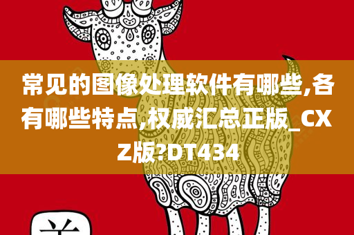 常见的图像处理软件有哪些,各有哪些特点,权威汇总正版_CXZ版?DT434