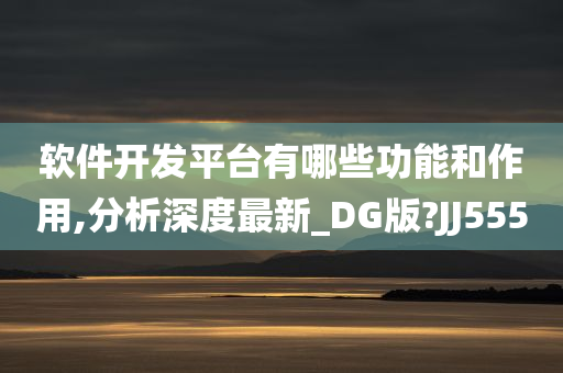 软件开发平台有哪些功能和作用,分析深度最新_DG版?JJ555