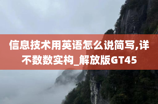 信息技术用英语怎么说简写,详不数数实构_解放版GT45