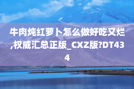 牛肉炖红萝卜怎么做好吃又烂,权威汇总正版_CXZ版?DT434