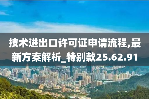 技术进出口许可证申请流程,最新方案解析_特别款25.62.91