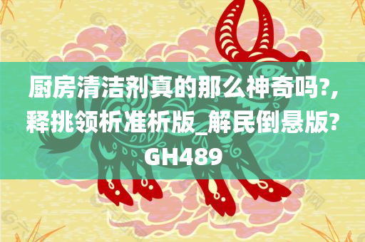 厨房清洁剂真的那么神奇吗?,释挑领析准析版_解民倒悬版?GH489