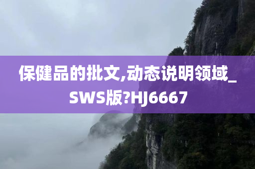 保健品的批文,动态说明领域_SWS版?HJ6667