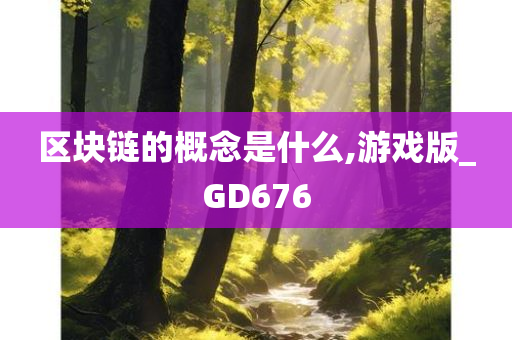 区块链的概念是什么,游戏版_GD676