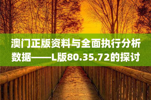 澳门正版资料与全面执行分析数据——L版80.35.72的探讨