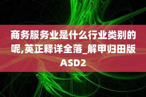 商务服务业是什么行业类别的呢,英正释详全落_解甲归田版ASD2