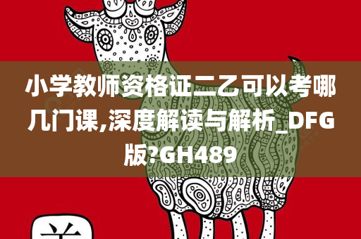 小学教师资格证二乙可以考哪几门课,深度解读与解析_DFG版?GH489